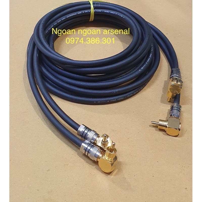 cặp dây hoa sen rca cong bẻ góc 0.3m