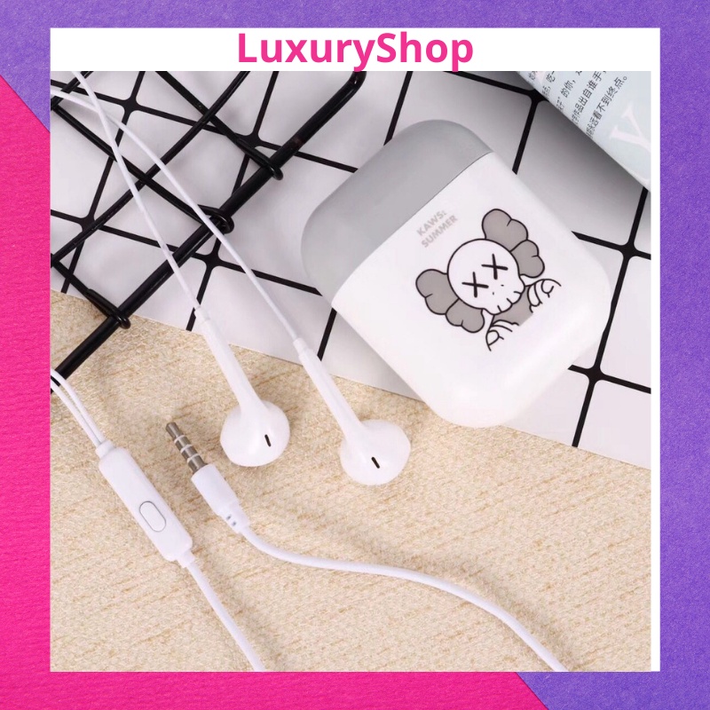 Tai nghe có dây nhét tai có mic dễ thương jack Cắm 3.5mm cho các dòng máy samsung IP6/6s,android-TNCDKUTE