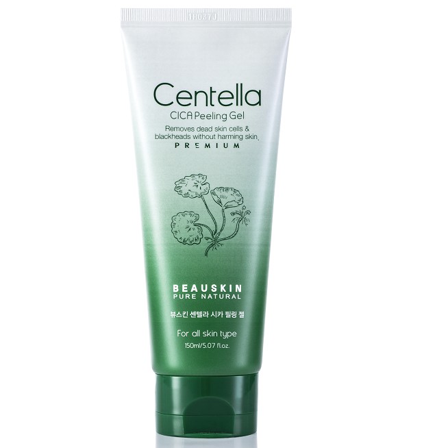 Tẩy da chết trắng da, ngừa mụn cám, mụn bọc, xóa mụn đầu đen trên mũi BEAUSKIN CENTELLA CICA Hàn quốc cao cấp 150ml/ Hộp