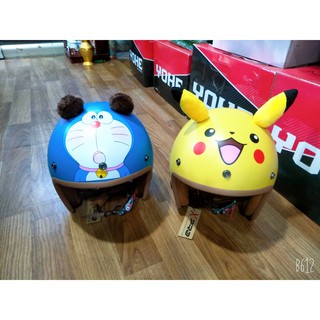 NÓN 3/4 Gấu Nâu Và pikachu