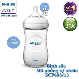 Bình sữa Philips Avent bằng nhựa không có BPA thiết kế mô phỏng tự nhiên SCF693/13