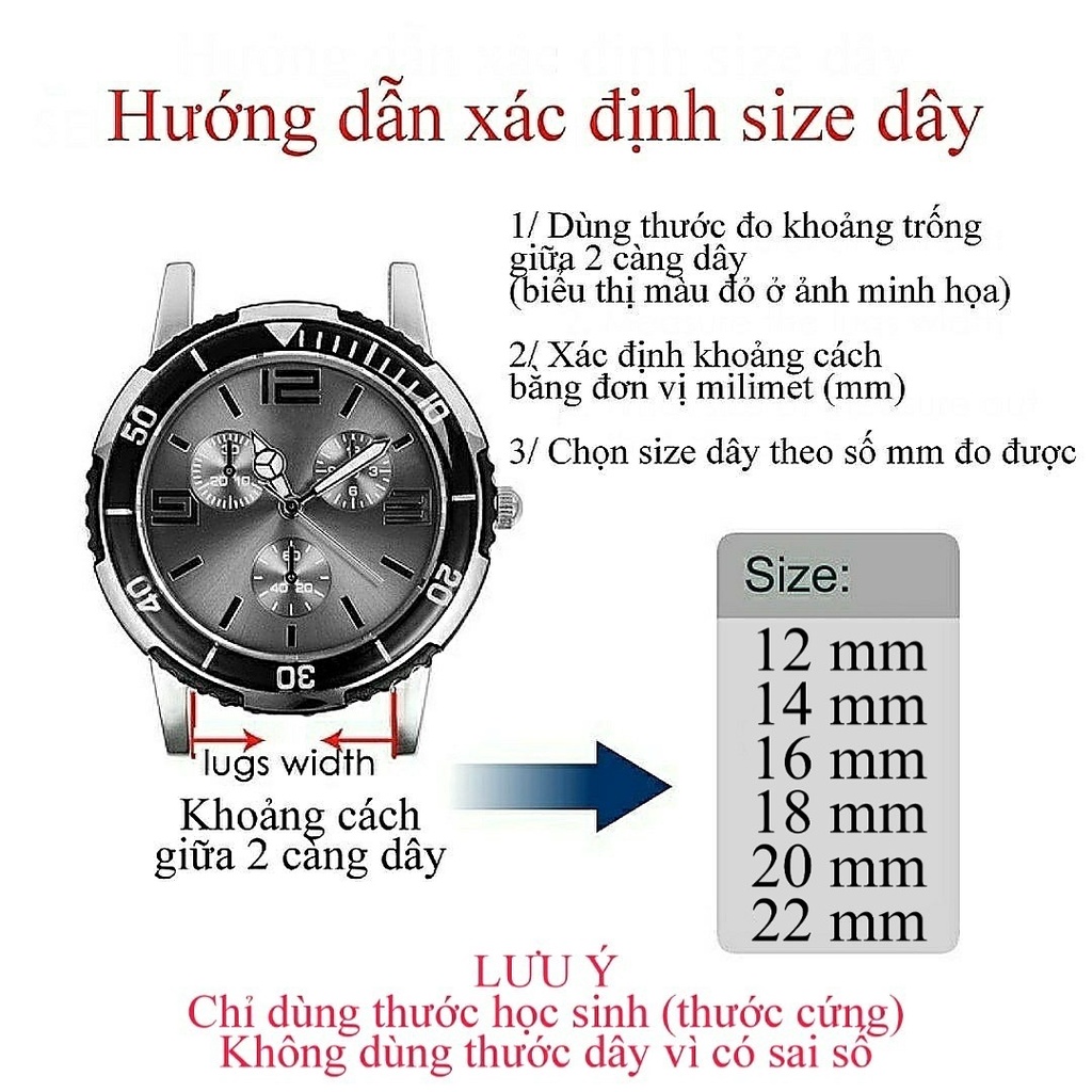 Dây đồng hồ cao su chốt thông minh size 18/20/22 cho đồng hồ truyền thống và đồng hồ thông minh - CT03E