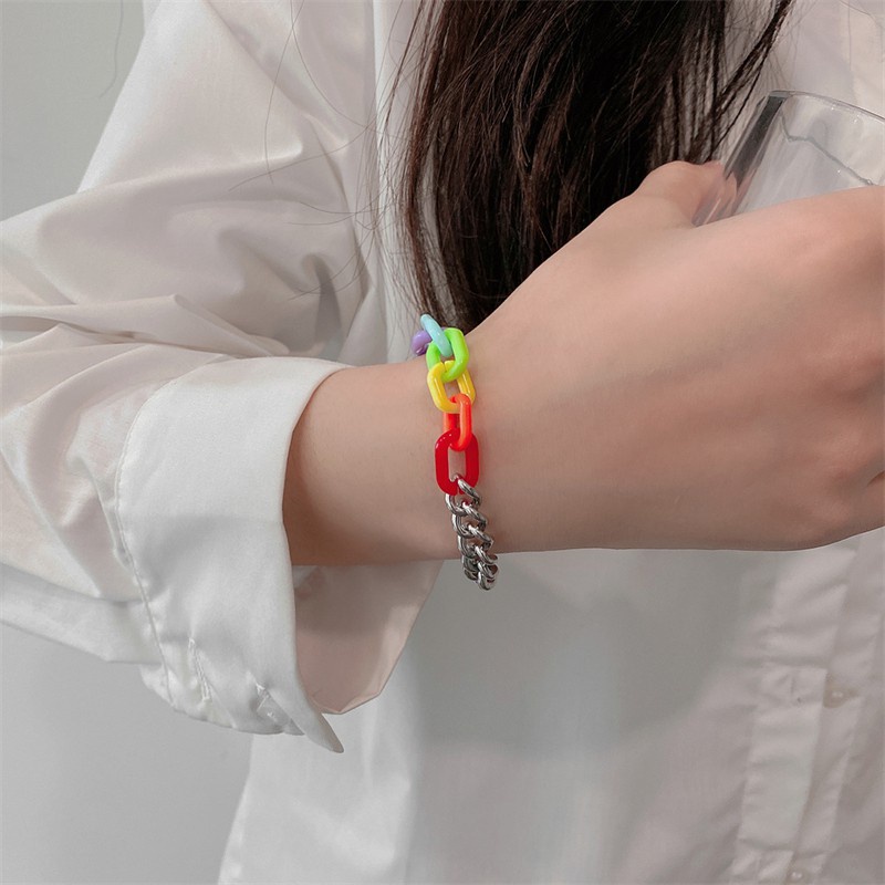 Vòng tay/ vòng cổ bằng thép titan không phai màu phong cách hip hop đơn giản F255