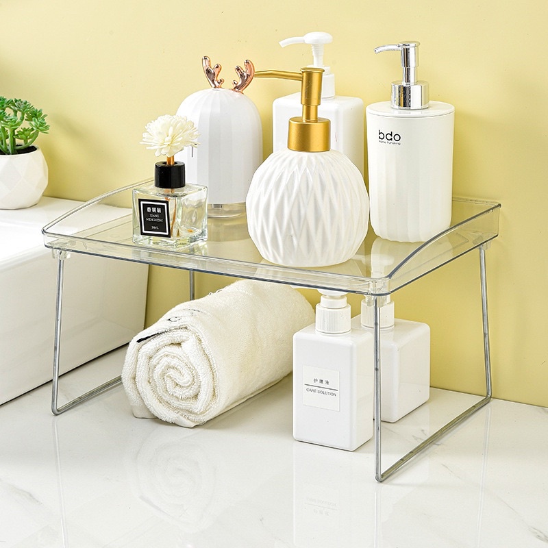 Khay/ kệ gấp gọn đựng mỹ phẩm,phụ kiện, học tập, trang trí bàn học,trong suốt decor tiktok,sticker,văn phòng