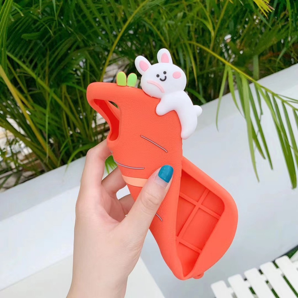 Ốp điện thoại silicone dẻo hình củ cà rốt và thú thỏ đáng yêu thời trang cho IPHONE 11PROMAX X XS MAX XR 6 6S 7 8PLUS 12 pro max | BigBuy360 - bigbuy360.vn