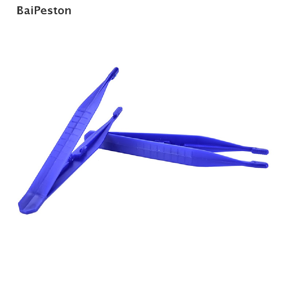 Set 10 Nhíp Y Tế Bằng Nhựa Màu Xanh Dương ♨Nóng Bỏng