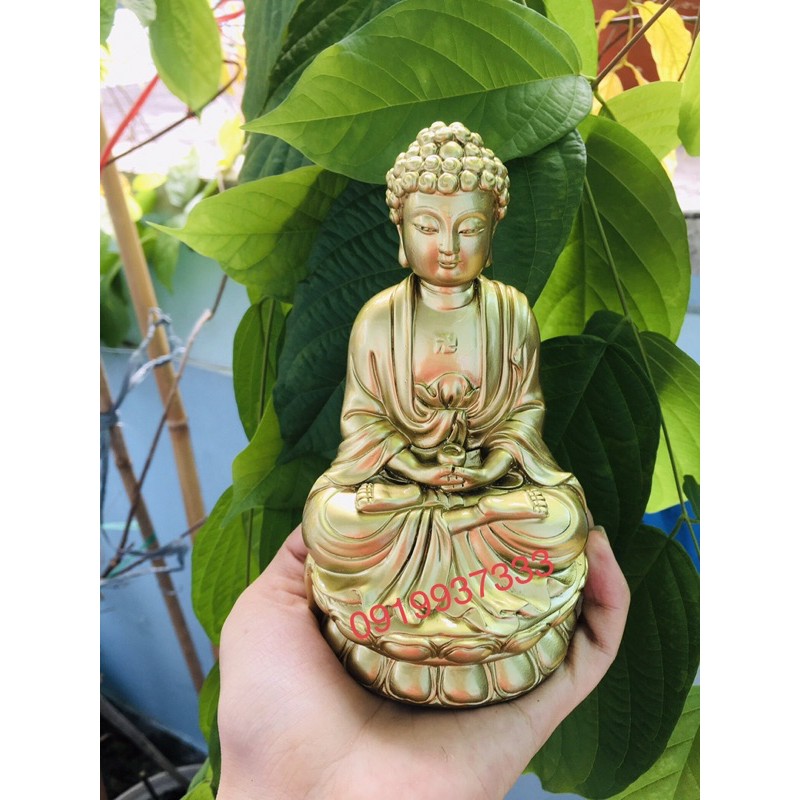 Tượng phật A Di Đà ngồi cao 14 cm