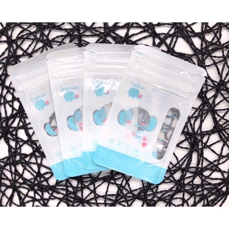 Hộp 50 túi trữ sữa babuu có vòi rót 250ml