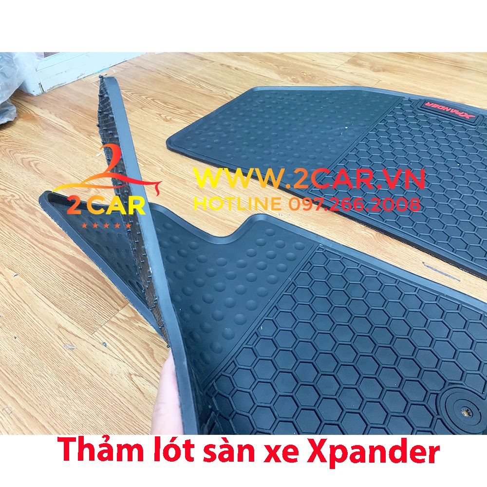 Thảm lót sàn cao su xe Mitsubishi Xpander / xpander cross 2018- 2021, 2022, 2023 loại đúc dày, 3 hàng ghế dễ vệ sinh