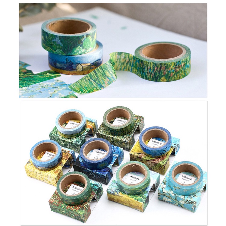 Washi Băng Dính Van Gogh Hoạ Tiết Tranh Nghệ Thuật Cá Tính Trang Trí Sáng Tạo