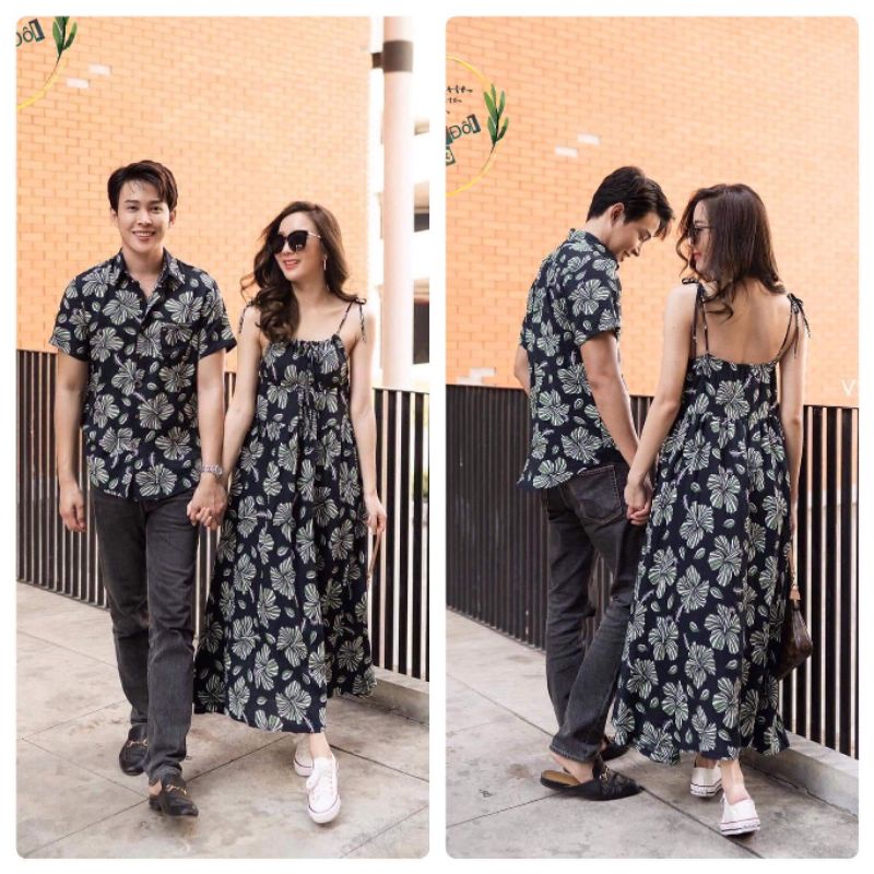Đầm maxi nữ và sơmi nam đi biển, du lịch, chụp ảnh đẹp