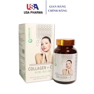 Viên uống đẹp da sáng da collagen + c royal jelly zinc lọ 60 viên