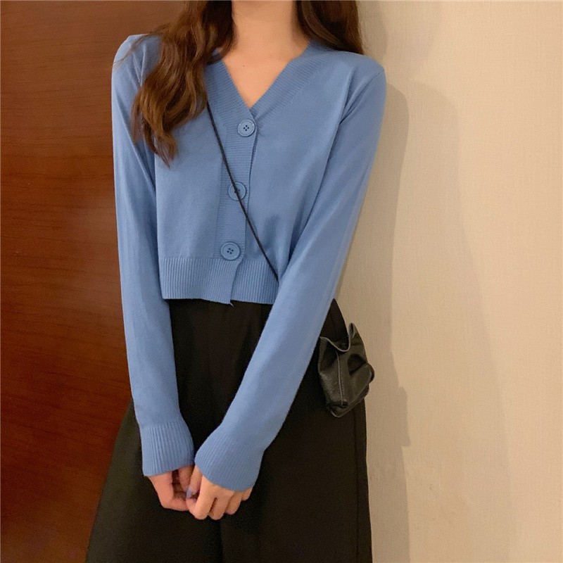 Áo Khoác Cardigan Len Cổ Tim Xinh Xắn Cho Nữ Chất Len Tăm Phong Cách Ulzzang Hàn Quốc Nhiều Màu | BigBuy360 - bigbuy360.vn