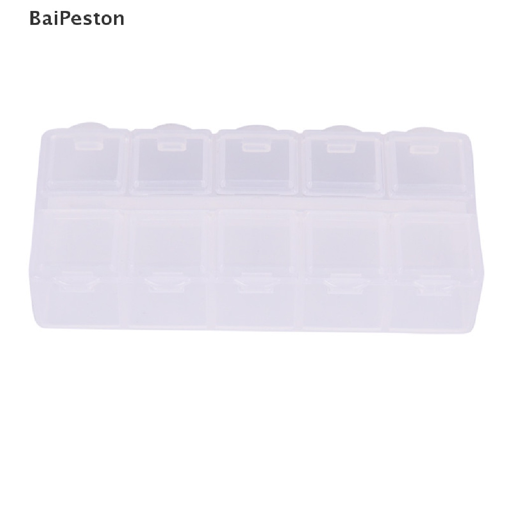 1 Hộp Đựng Thuốc 10 Ngăn Nhiều Màu Sắc ♨Nóng Bỏng