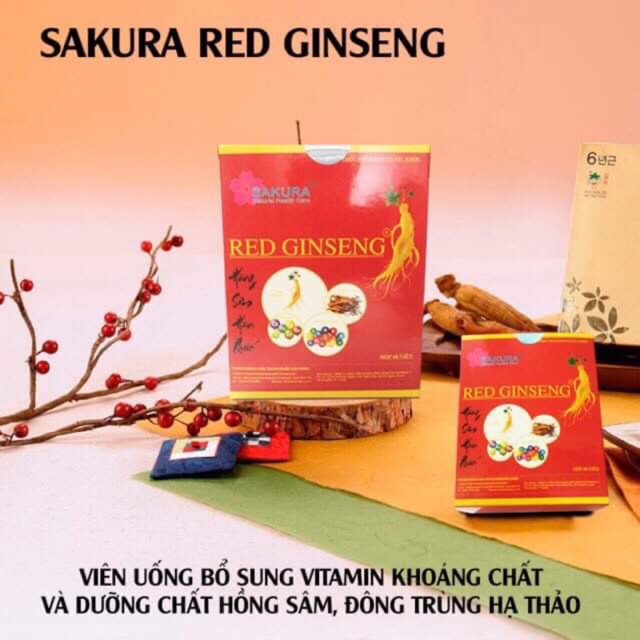 ✅ [CHÍNH HÃNG] Sakura Red Ginseng - Viên uống bổ sung vitamin khoáng chất và dưỡng chất hồng sâm ,đông trùng hạ thảo