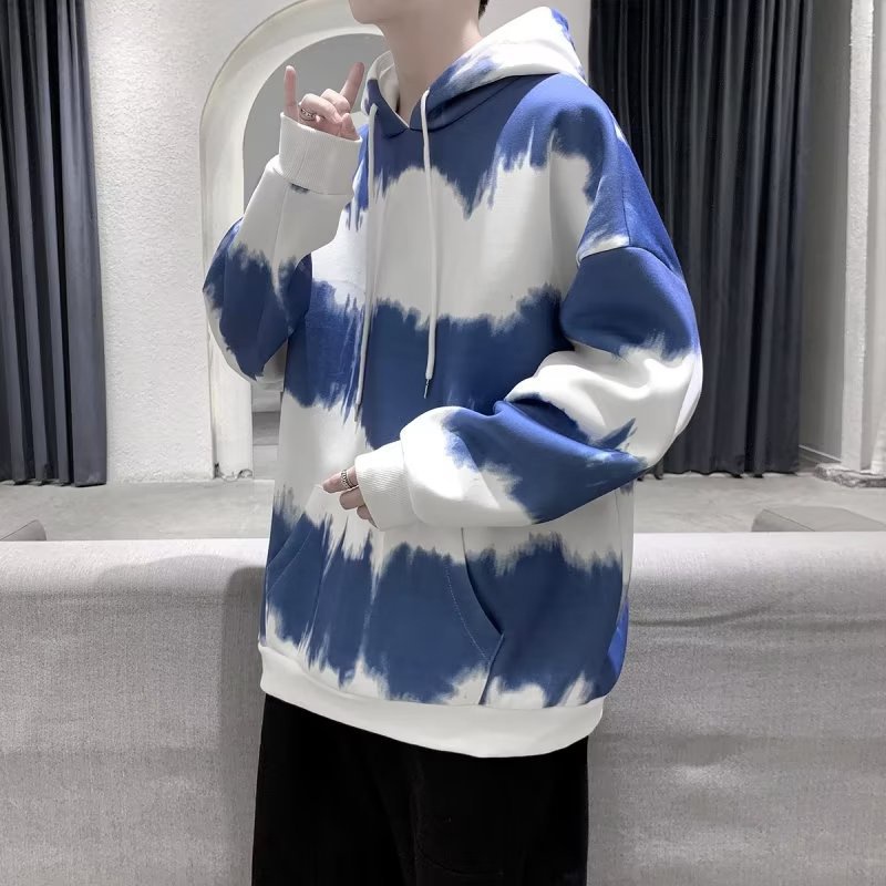 Áo Sweater Tay Dài Dáng Rộng Kẻ Sọc Màu gradient Cá Tính Cho Nam