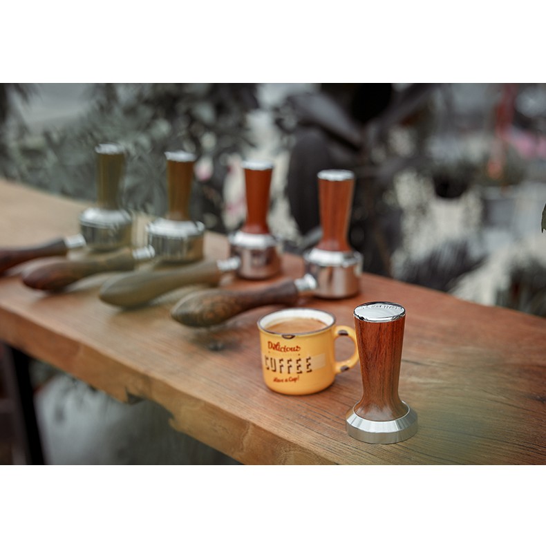 MHW-3Bomber | Tamper Nén Cafe Tay Gỗ 58mm