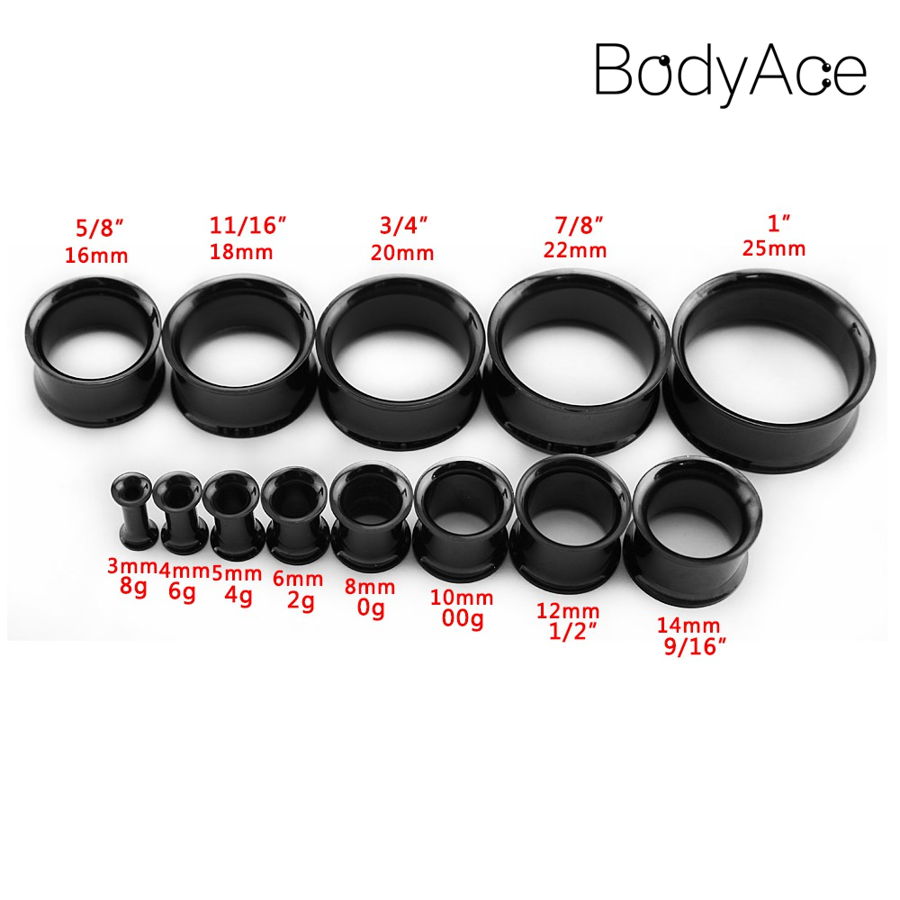 Khuyên Nong Tai Bằng Thép Không Gỉ Màu Đen 3-28mm #11423083105