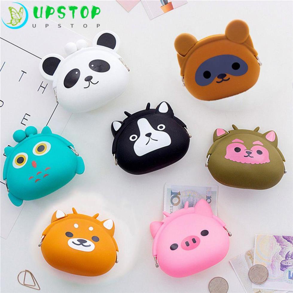 Ví đựng thẻ tiền xu cáp USB chìa khóa tai nghe bluetooth mini động vật hoạt hình gấu/ heo/ cún/ gấu panda silicone !