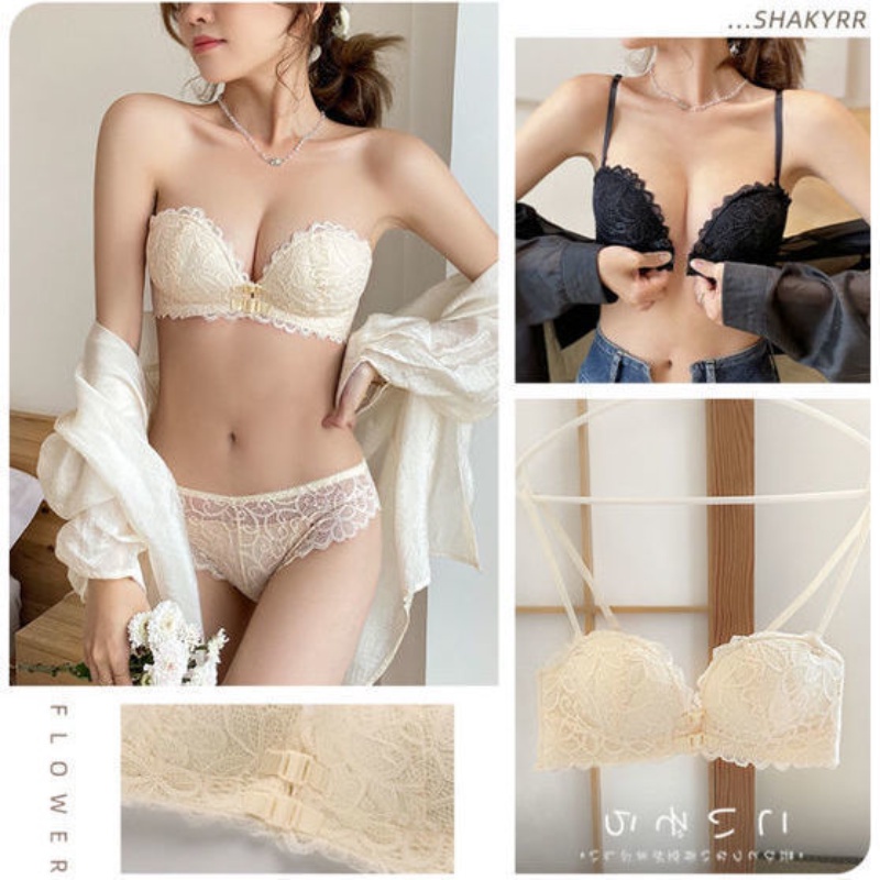 Áo Lót Nâng Ngực Cài Hai Hàng Nút Gài Trước Thiết Kế Mỏng Thời Trang Cho Nữ 2044