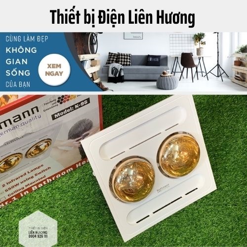 [Cam kết hàng chính hãng] đèn sưởi âm trần 2 bóng cao cấp chính hãng KOTTMANN- K9S