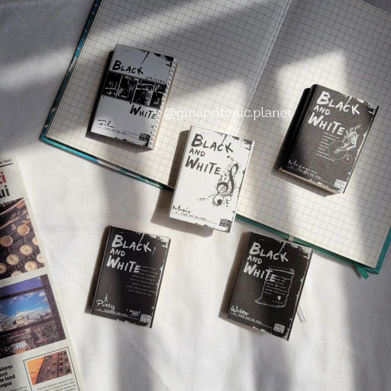 Sổ mini 100 trang retro văn bản cổ điển và quote dùng decor bullet journal - ginandtonic