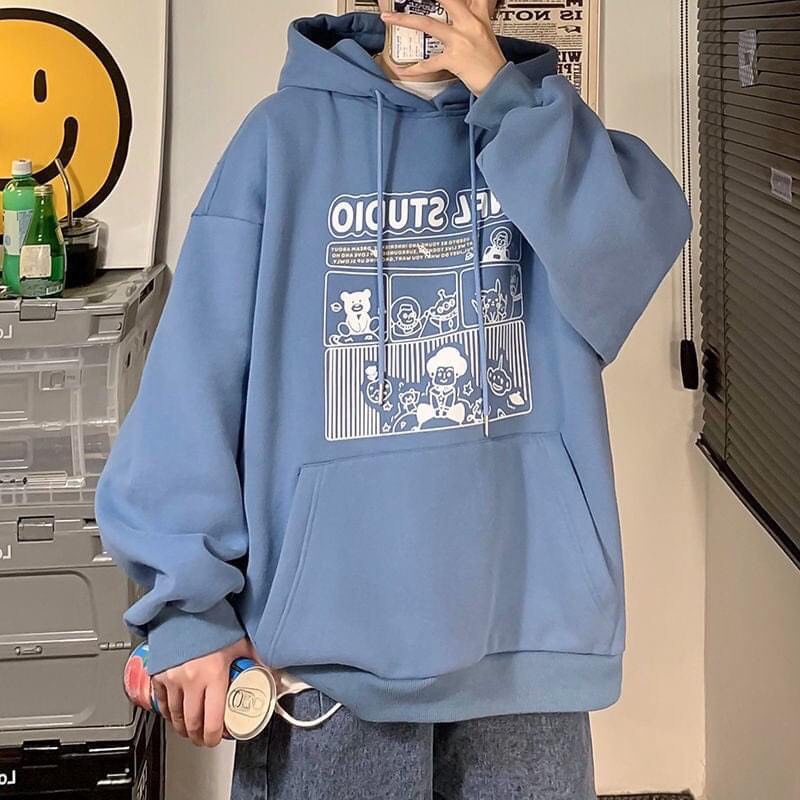 Áo Hoodie Nam Nữ STUDIO Form Rộng Unisex, Áo Hôdie Nữ Form Rộng Tay Phồng Nhiều Màu.