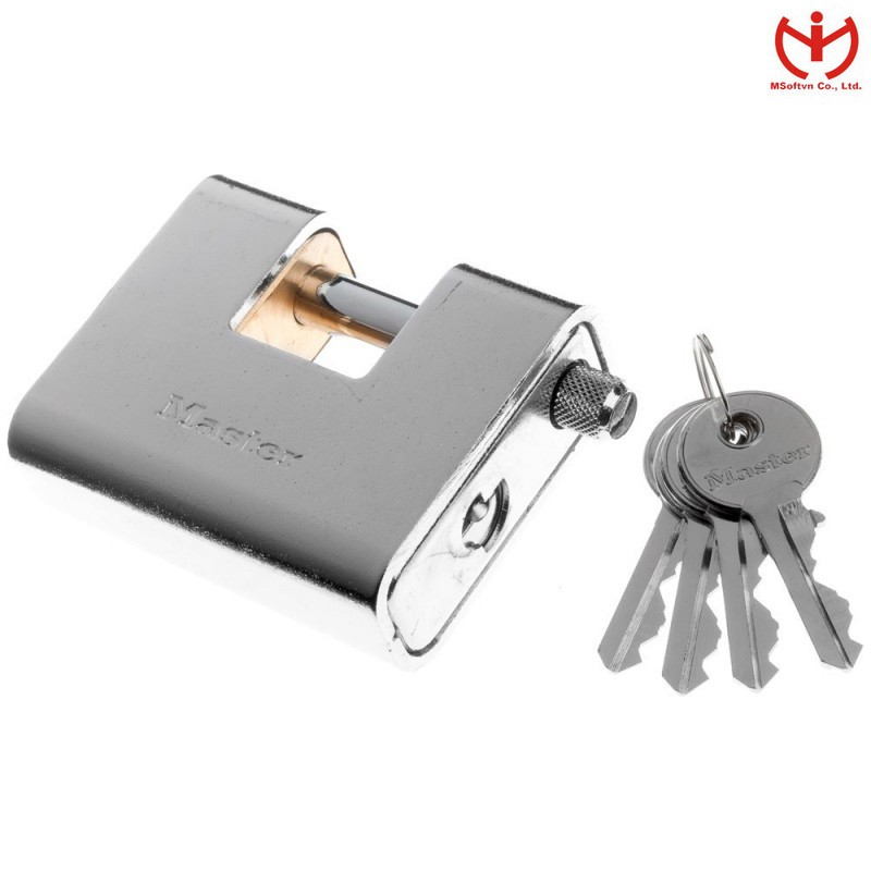 [Hỏa tốc HCM] Khóa cầu ngang Master Lock 690 EURD thân kẽm bọc thép rộng 90mm - MSOFT