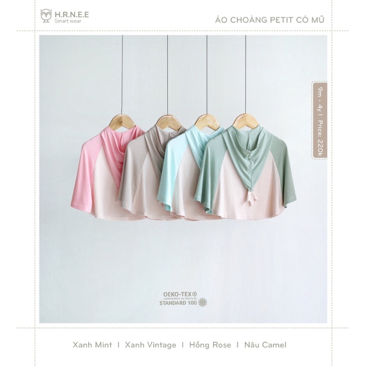 Áo choàng HRNEE có mũ chất liệu peptit