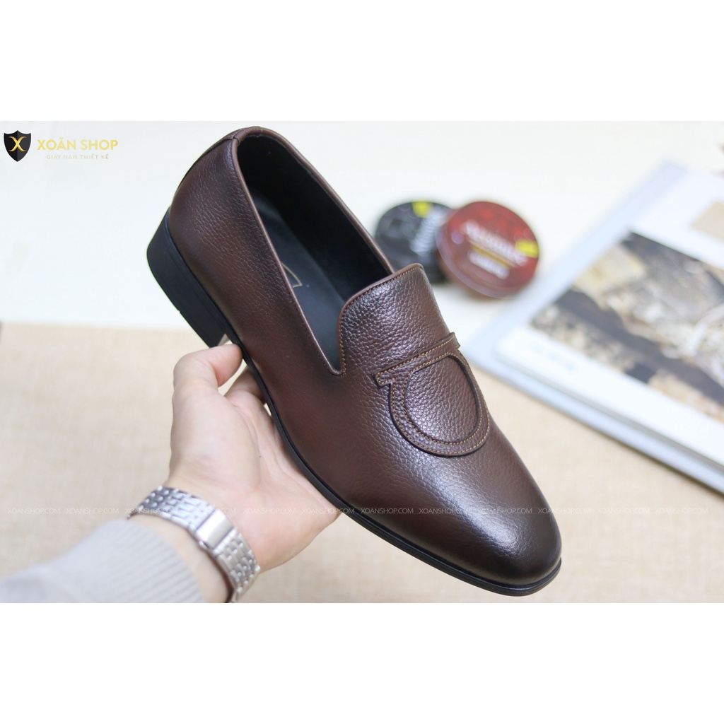 Giày Da nam cực chất xả kho giá gốc mã - giày lười nam DA BÒ CAO CẤP-BẢO HÀNH 12 THÁNG