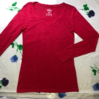 Áo Thun Ngủ Mỏng Form Giấu Quần Vanty Cắt Nhãn Cotton Lụa Cổ Thuyền Tay Dài Trắng / Đỏ