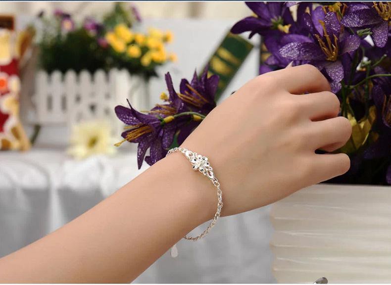 Love Of Butterfly 9999 Sterling Silver Bracelet Female Fashion Japan And South Korea Pure Silver Bracelet Bauhinia Brace