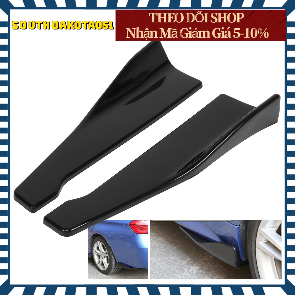 🎉Hàng HOT 2 miếng bọc bảo vệ cản sau Xe hơi Universal Winglet Màu đen bóng Set 2 miếng bảo vệ cản sau xe hơi màu đen chống trầy xước