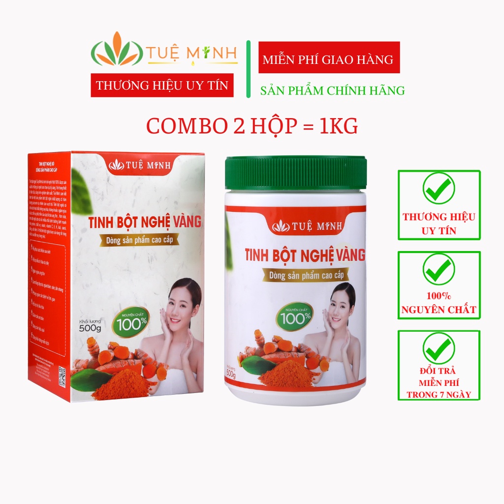 1KG Tinh Bột Nghệ Vàng Nguyên Chất Tuệ Minh Cao Cấp - Đẹp Dáng, Sáng Da, Giảm Thâm Nám HIệu Quả