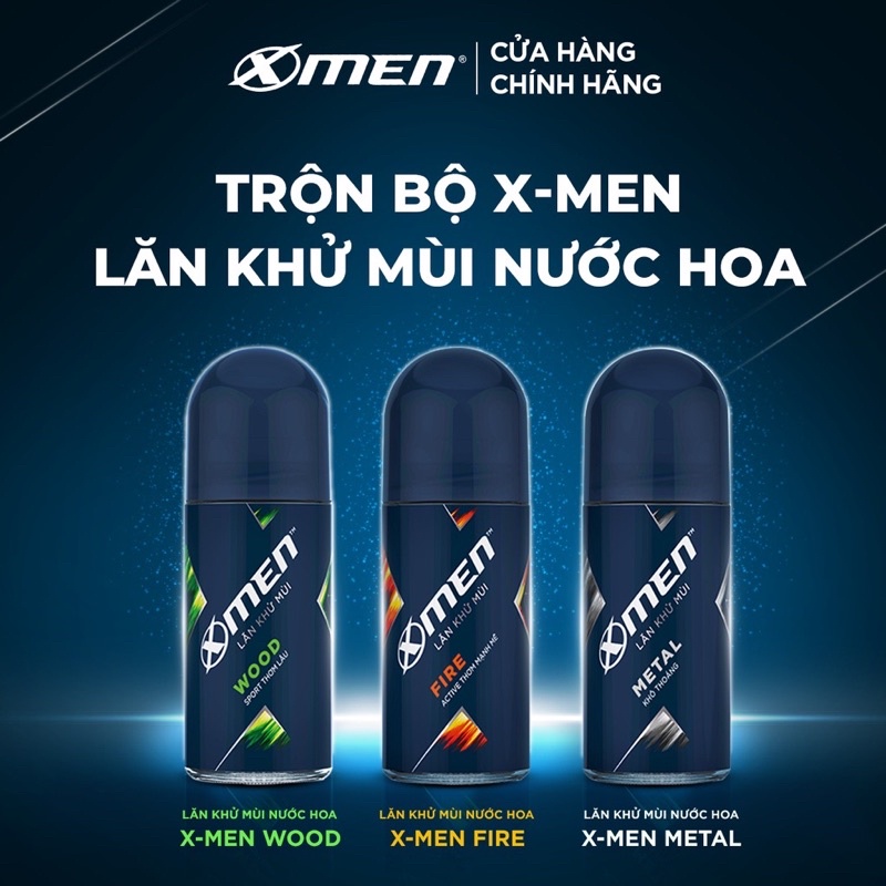 Lăn khử mùi X-Men Wood, Fire, Water, Metal 50ml