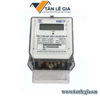Vinasino VSE11-S Công tơ điện tử 1 pha Vinasino 1 biểu giá 220V 5(50)A CCX 1.0 đo dòng từ 5A đến 50A