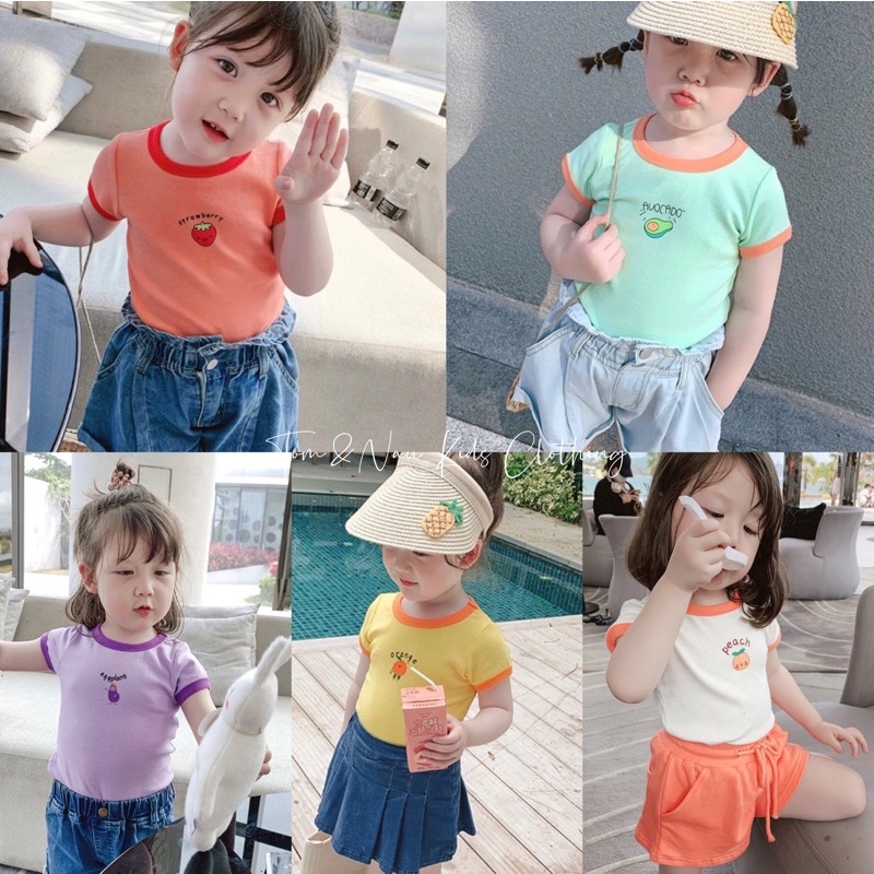 (HCM)(KHAI TRƯƠNG BÁN GIÁ XƯỞNG+ ẢNH THẬT)(SIZE 9-28KG)Áo thun cộc tay phối tay bé gái siêu đáng yêu