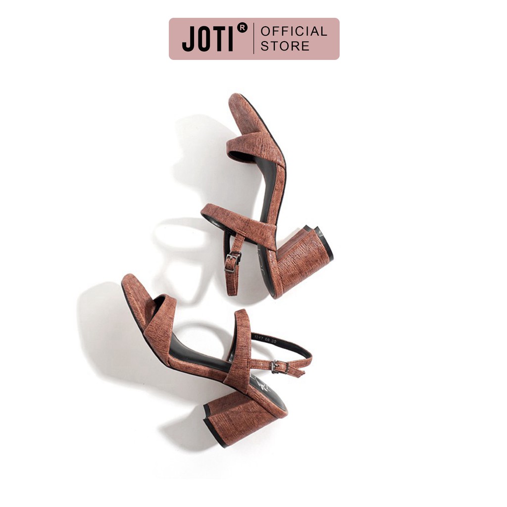 Giày Xăng Đan Cao Gót Nữ JOTI Piere 3251VN7 - Mũi Vuông Quai Hậu Đế Trụ Cao 7cm Da Mờ - Mang Công Sở Dự Tiệc