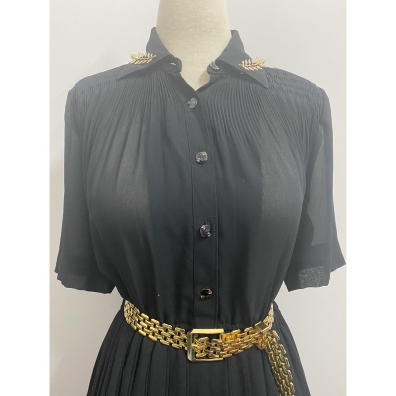 Đầm Vintage Nhật xếp li đôi