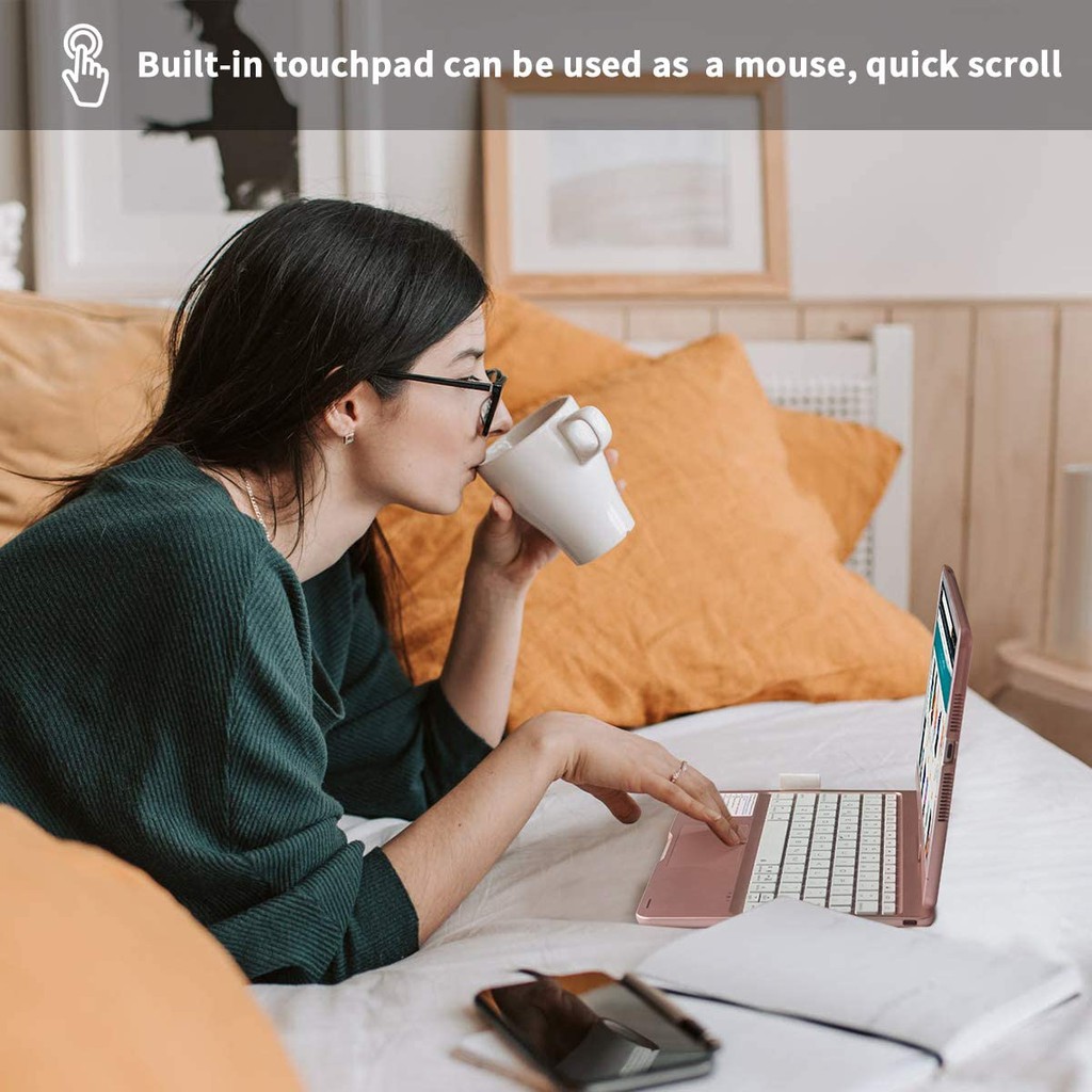 Bao da bàn phím có chuột dùng cho iPad 10.2 &10.5inch Xoay 360 độ - Hàng nhập khẩu