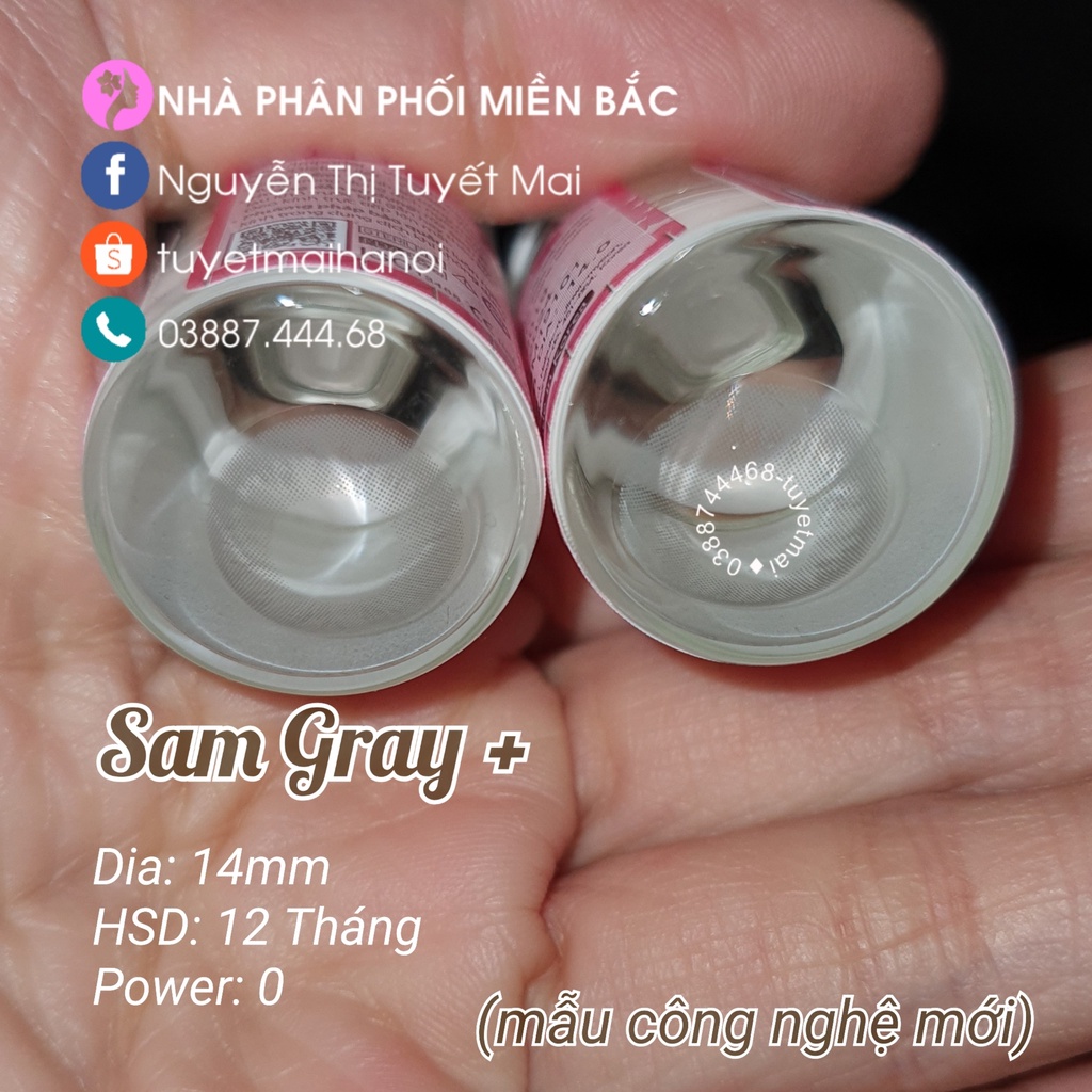 Lens Xám Tây Sam Gray 14mm 0 Độ - Kính Áp Tròng Hàn Quốc Chính Hãng Vassen Sexy Me