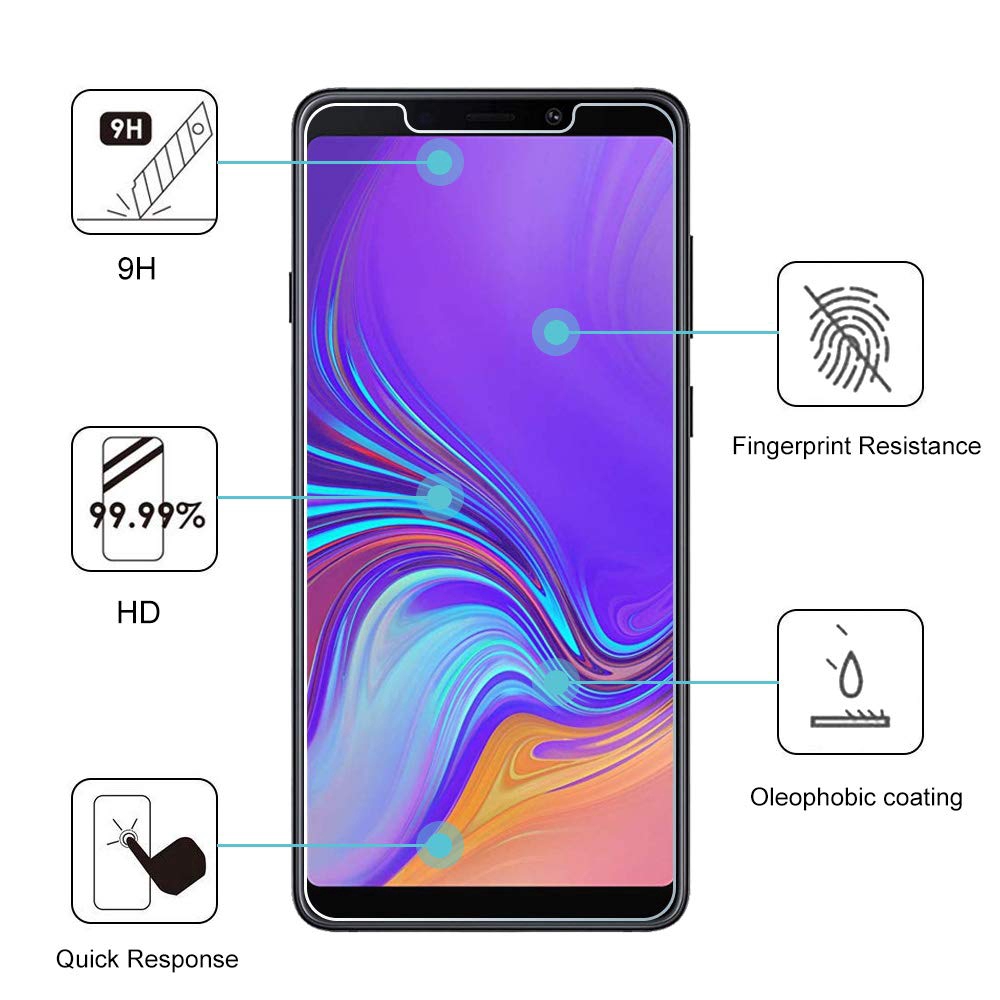 Kính cường lực bảo 9H 2.5D bảo vệ màn hình cho Samsung Galaxy ss A8S A6S A9 A8 A7 A6 J8 J7 J6 J4 J3 Plus J2 Pro 2018