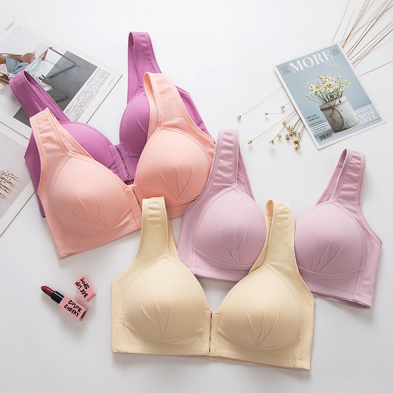 Áo ngực AOWEINISI không gọng có khóa cài phía trước dáng mỏng nâng ngực thời trang quyến rũ dành cho nữ