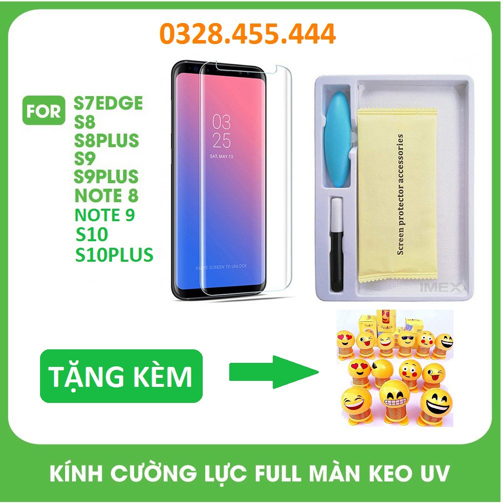 [MUA UV TẶNG KÈM THÚ NHÚN] Kính cường lực full keo uv các dòng Samsung tặng Thú Nhún