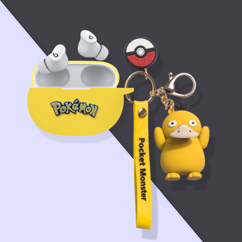 Ốp hộp sạc tai nghe bluetooth silicon mềm họa tiết pokémon pikachu spiderman cho beats studio buds apple