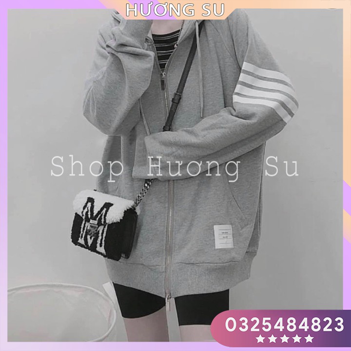 Áo khoác nỉ 3 sọc ngang tay Hương Su - PVN2475
