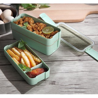 Hộp Cơm Lúa Mạch 3 Ngăn, Tặng Kèm Túi Đựng