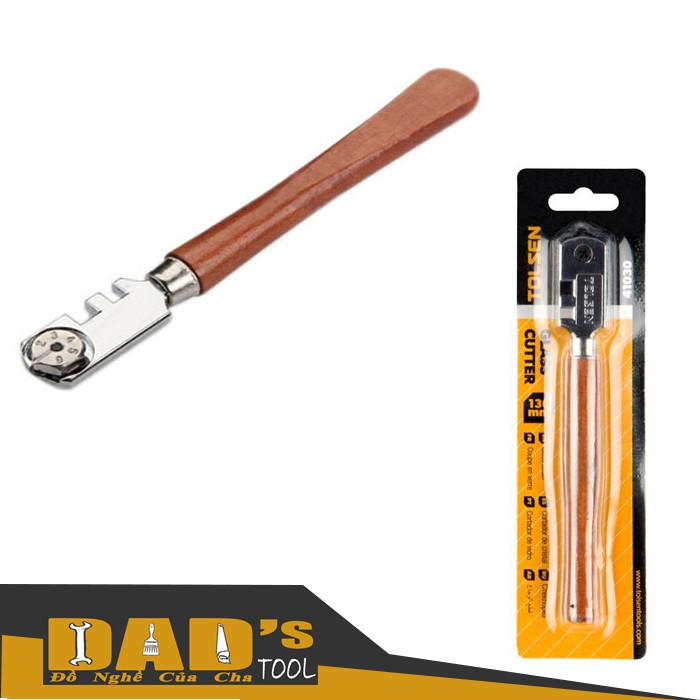 DAO CẮT KÍNH 130MM CÁN GỖ 6 LƯỠI - TOLSEN 41030