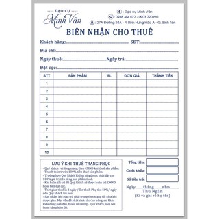 20 CUỐN HÓA ĐƠN / BIÊN NHẬN A6