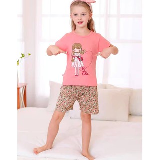 [FREE SHIP] - [KK58] Bộ Cộc Tay Xuất Hàn Kaikai Loại 1 Size 1-10 Tuổi Cô Gái Hồng Cho Bé Gái